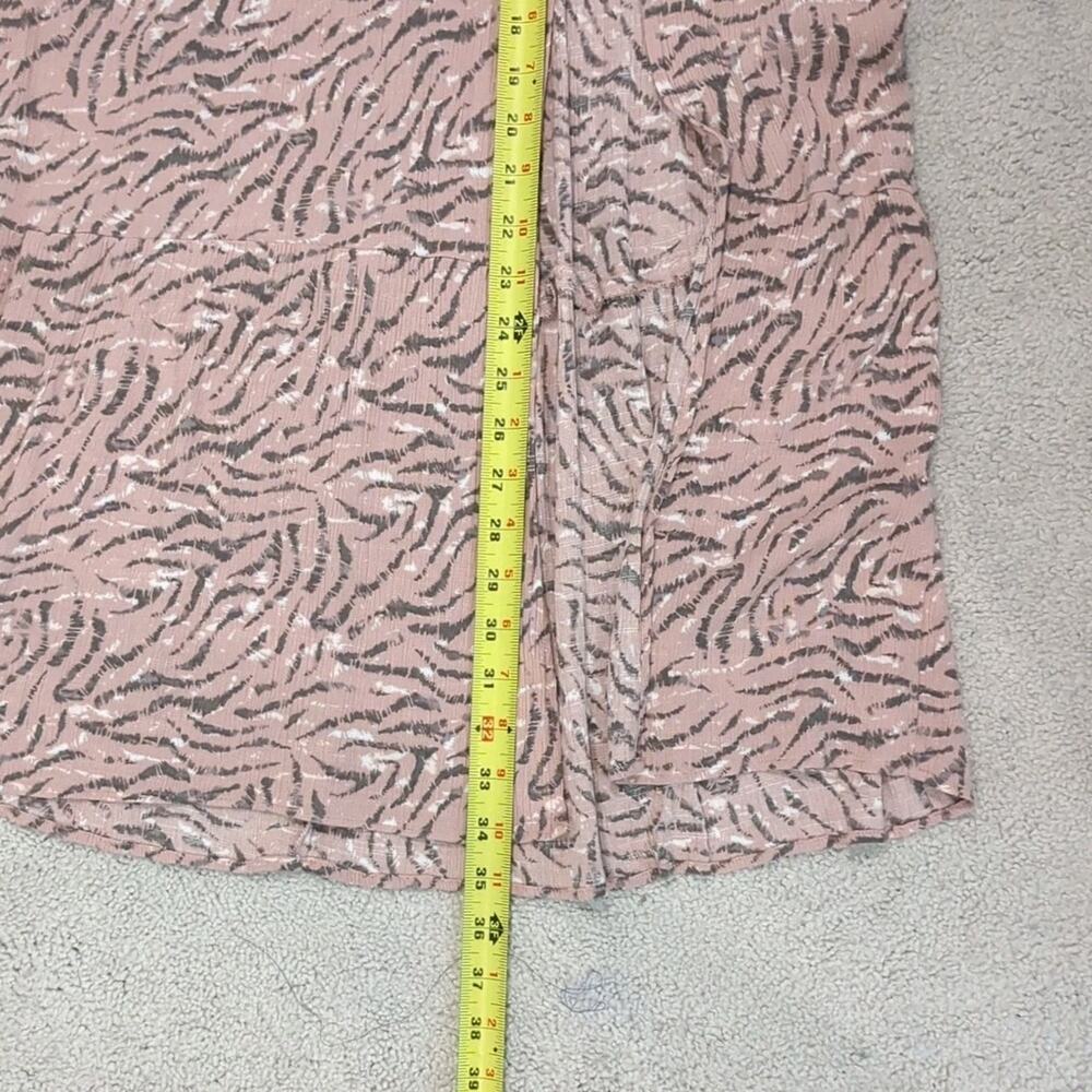Nine West Womens L Tiered Pink Print Maxi Skirt Flowy Boho Festival High Slit - Picture 12 of 14